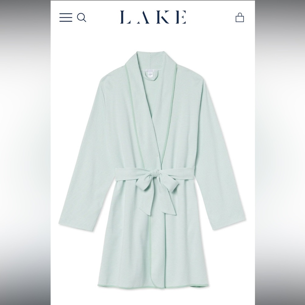 Lake striped green robe - M